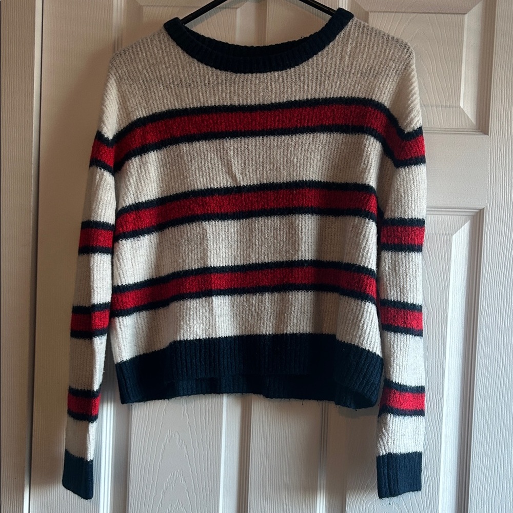 Striped Red and Navy Women's Sweater